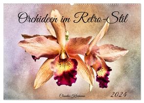 Orchideen im Retro-Stil (Wandkalender 2024 DIN A2 quer), CALVENDO Monatskalender von Kleemann,  Claudia