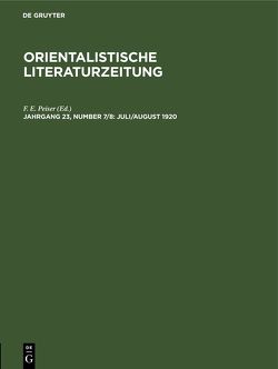 Orientalistische Literaturzeitung / Juli/August 1920 von Peiser,  F. E.