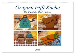 Origami trifft Küche – Die Kunst des Papierfaltens (Wandkalender 2024 DIN A2 quer), CALVENDO Monatskalender von Kraetschmer,  Marion
