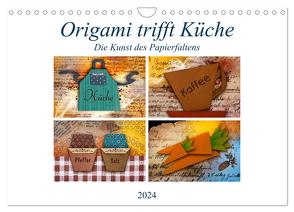 Origami trifft Küche – Die Kunst des Papierfaltens (Wandkalender 2024 DIN A4 quer), CALVENDO Monatskalender von Kraetschmer,  Marion