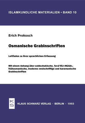 Osmanische Grabinschriften von Prokosch,  Erich