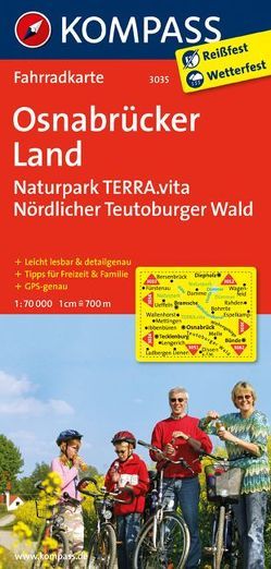 KOMPASS Fahrradkarte Osnabrücker Land, Naturpark TERRA.vita, Nördlicher Teutoburger Wald von KOMPASS-Karten GmbH
