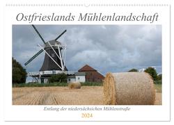 Ostfriesische Mühlenlandschaft (Wandkalender 2024 DIN A2 quer), CALVENDO Monatskalender von Trimbach,  Jürgen