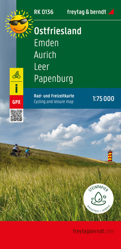 Ostfriesland, Rad- und Freizeitkarte 1:75.000, freytag & berndt, RK 0136