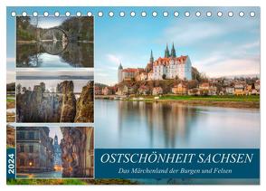 Ostschönheit Sachsen – Das Märchenland der Burgen und Felsen (Tischkalender 2024 DIN A5 quer), CALVENDO Monatskalender von Kruse,  Joana