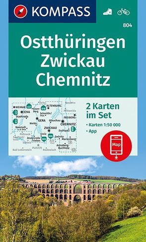 KOMPASS Wanderkarten-Set 804 Ostthüringen, Zwickau, Chemnitz (2 Karten) 1:50.000 von KOMPASS-Karten GmbH