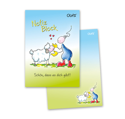 OUPS Notizblock A6 – unliniert – blau von Conny,  Wolf