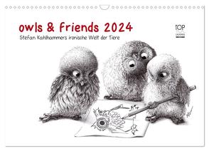 owls & friends 2024 (Wandkalender 2024 DIN A3 quer), CALVENDO Monatskalender von Kahlhammer,  Stefan