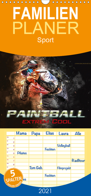 Paintball – extrem cool – Familienplaner hoch (Wandkalender 2021 , 21 cm x 45 cm, hoch) von Roder,  Peter