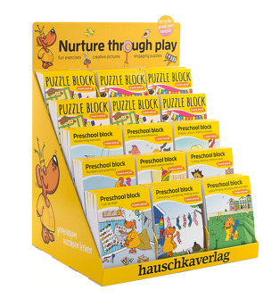 Paket „Nurture through play“ im Stufendisplay von Hauschka Verlag