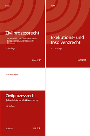 PAKET: Zivilprozessrecht 3.Auflage+ Zivilprozessrecht Schaubilder und Aktenmuster 13.Auflage+ Exekutions-und InsolvenzR 11.Auflage von Roth,  Marianne