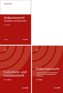 PAKET: Zivilprozessrecht 3.Auflage+ Zivilprozessrecht Schaubilder und Aktenmuster 14.Auflage+ Exekutions-und InsolvenzR 12.Auflage von Roth,  Marianne