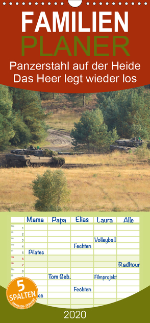 Panzerstahl auf der Heide – Das Heer legt wieder los – Familienplaner hoch (Wandkalender 2020 , 21 cm x 45 cm, hoch) von Media,  Hoschie