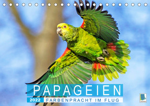 Papageien: Farbenpracht im Flug (Tischkalender 2022 DIN A5 quer) von CALVENDO