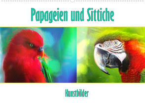 Papageien und Sittiche – Kunstbilder (Wandkalender 2023 DIN A2 quer) von Brunner-Klaus,  Liselotte
