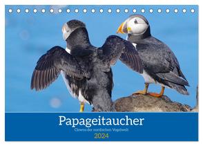 Papageitaucher – Clowns der nordischen Vogelwelt (Tischkalender 2024 DIN A5 quer), CALVENDO Monatskalender von Pantke,  Reinhard
