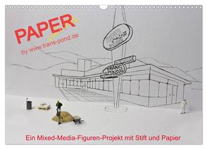 PAPERminis – Ein Mixed-Media-Figuren-Projekt mit Stift und Papier (Wandkalender 2024 DIN A3 quer), CALVENDO Monatskalender von Gimpel,  Frauke