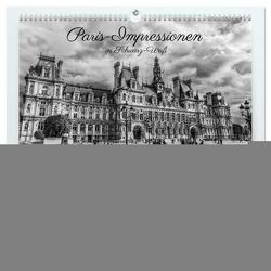 Paris-Impressionen in Schwarz-Weiß (hochwertiger Premium Wandkalender 2024 DIN A2 quer), Kunstdruck in Hochglanz von Müller,  Christian