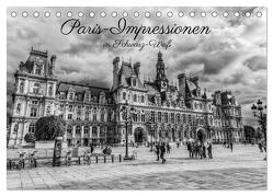 Paris-Impressionen in Schwarz-Weiß (Tischkalender 2024 DIN A5 quer), CALVENDO Monatskalender von Müller,  Christian