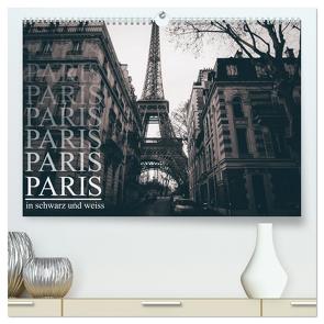 Paris – in schwarz und weiss (hochwertiger Premium Wandkalender 2024 DIN A2 quer), Kunstdruck in Hochglanz von Lindau,  Christian