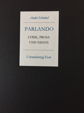 Parlando – Lyrik, Prosa und Essays von Dwars,  Jens-Fietje, Schinkel,  André