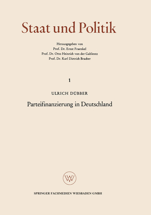 Parteifinanzierung in Deutschland von Dübber,  Ulrich