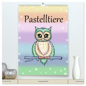 Pastelltiere (hochwertiger Premium Wandkalender 2024 DIN A2 hoch), Kunstdruck in Hochglanz von Creation / Petra Haberhauer,  Pezi