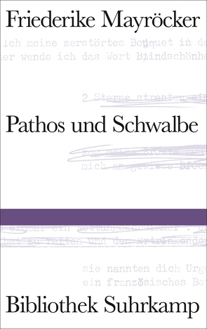 Pathos und Schwalbe von Mayröcker,  Friederike