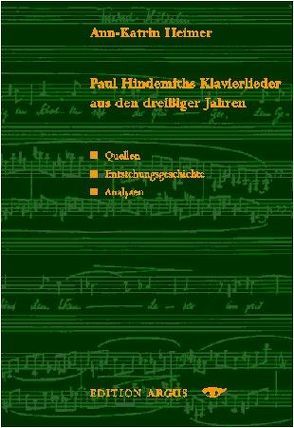 Paul Hindemiths Klavierlieder aus den dreissiger Jahren von Ballstaedt,  Andreas, Heimer,  Ann K