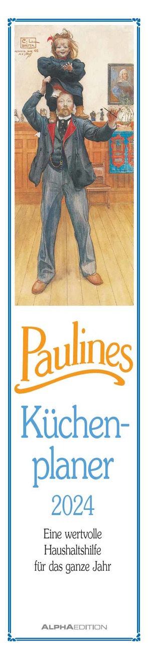 Paulines Küchenplaner 2024 – Streifenplaner – Wandplaner – Küchen-Kalender – 11,3×49,5
