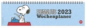 Peanuts Wochenquerplaner 2023. Kultiger Tischkalender für den Arbeitsplatz. Spiral-Kalender mit Snoopy, Charlie Brown und Co. Wochenplaner 2023 quer. von Heye