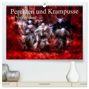 Perchten und Krampusse im Voralpenland (hochwertiger Premium Wandkalender 2024 DIN A2 quer), Kunstdruck in Hochglanz von Fiedler,  Manfred