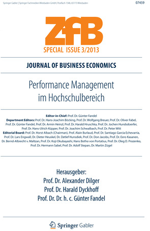 Performance Management im Hochschulbereich von Dilger,  Alexander, Dyckhoff,  Harald, Fandel,  Günter