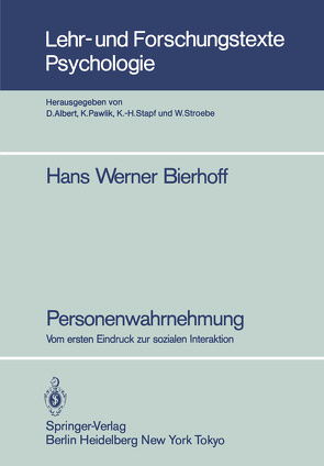 Personenwahrnehmung von Bierhoff,  Hans-Werner