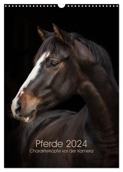 Pferde 2024 – Charakterköpfe vor der Kamera (Wandkalender 2024 DIN A3 hoch), CALVENDO Monatskalender von Müller,  Paula