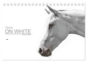 Pferde ON WHITE (Tischkalender 2024 DIN A5 quer), CALVENDO Monatskalender von Peters,  Sabine