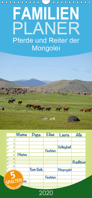 Pferde und Reiter der Mongolei – Familienplaner hoch (Wandkalender 2020 , 21 cm x 45 cm, hoch) von Sys,  Pu