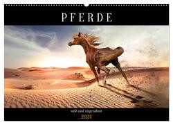 Pferde – wild und ungezähmt (Wandkalender 2024 DIN A2 quer), CALVENDO Monatskalender von Utz,  Renate