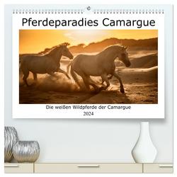 Pferdeparadies Camargue (hochwertiger Premium Wandkalender 2024 DIN A2 quer), Kunstdruck in Hochglanz von Kassat,  Nicola