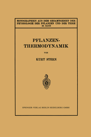 Pflanzenthermodynamik von Stern,  Kurt