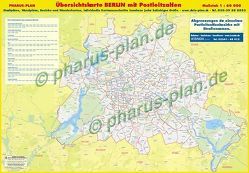Pharus-Plan Berlin mit Postleitzahlen von Bernstengel,  Rolf