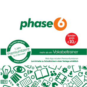 phase6 – mehr als ein Vokabeltrainer – Schachtel mit Codekärtchen und Infobroschüre