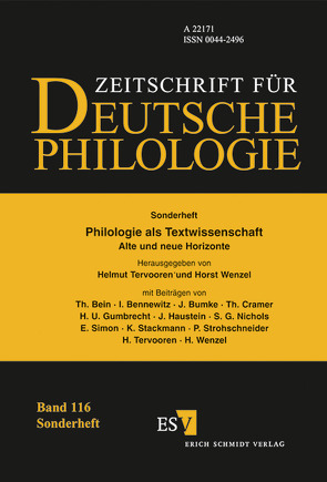Philologie als Textwissenschaft von Tervooren,  Helmut, Wenzel,  Horst