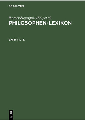 Philosophen-Lexikon / A – K von Jung,  Gertrud, Ziegenfuß,  Werner
