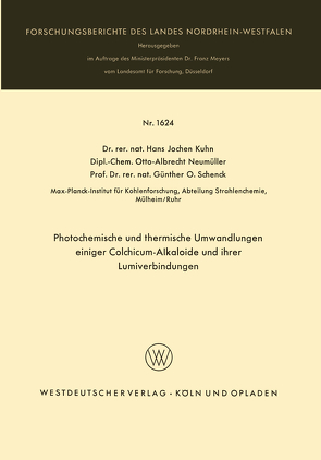 Photochemische und thermische Umwandlungen einiger Colchicum-Alkaloide und ihrer Lumiverbindungen von Kuhn,  Hans Jochen