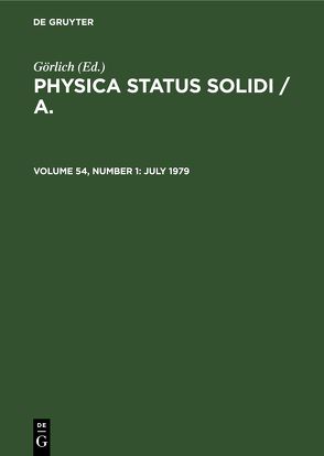 Physica status solidi / A. / July 1979 von Görlich