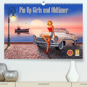 Pin-Up Girls und Oldtimer by Mausopardia (Premium, hochwertiger DIN A2 Wandkalender 2023, Kunstdruck in Hochglanz) von Jüngling alias Mausopardia,  Monika