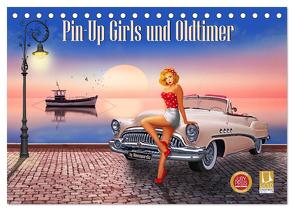 Pin-Up Girls und Oldtimer by Mausopardia (Tischkalender 2024 DIN A5 quer), CALVENDO Monatskalender von Jüngling alias Mausopardia,  Monika