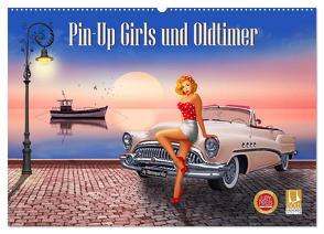 Pin-Up Girls und Oldtimer by Mausopardia (Wandkalender 2024 DIN A2 quer), CALVENDO Monatskalender von Jüngling alias Mausopardia,  Monika
