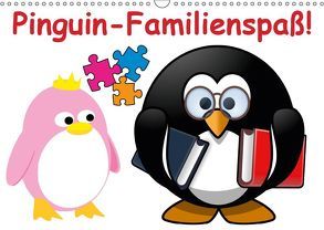 Pinguin-Familienspaß! / Geburtstagskalender (Wandkalender 2019 DIN A3 quer) von Stanzer,  Elisabeth